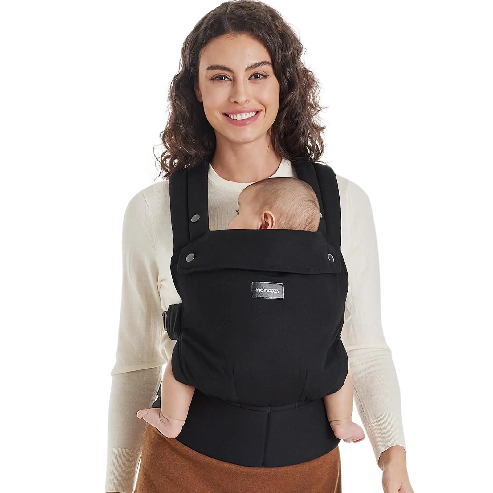 Momcozy Baby Carrier - Ergonomic, Cozy and Lightweight Carrier for 7-44lbs, Effortless to Put On, Ideal for Hands-Free Parenting, Enhanced Lumbar Supp