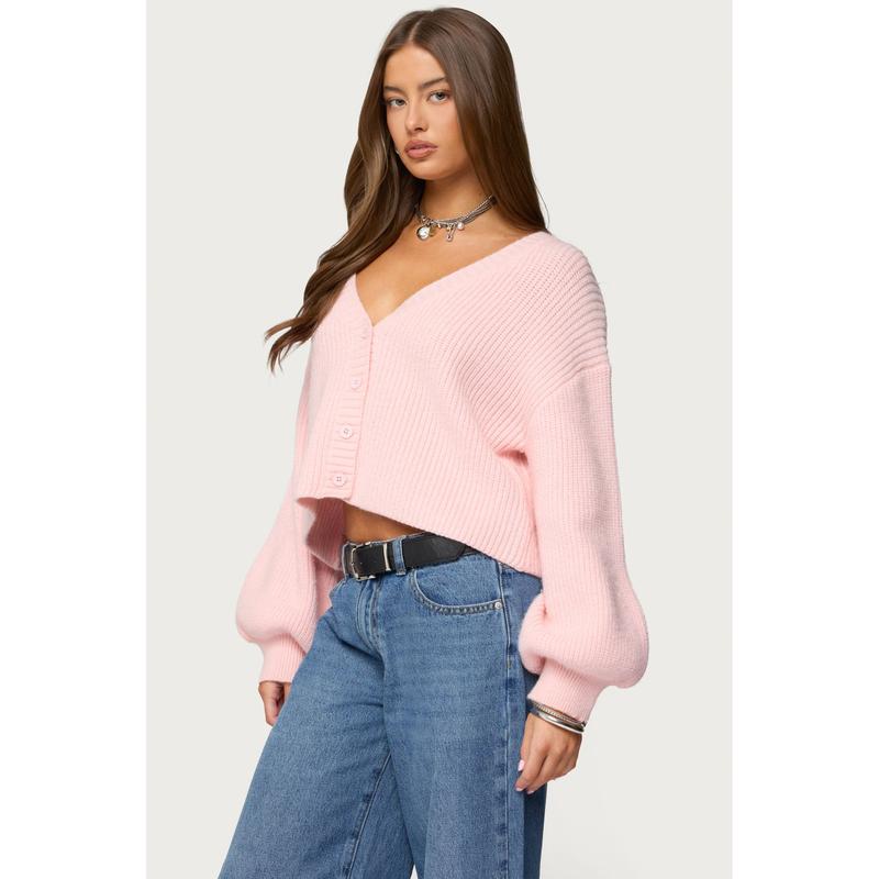 Sabrina Chunky Knit Cropped Cardigan