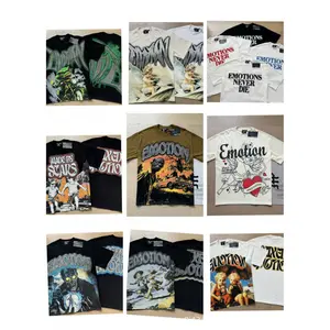Men's Shortsleeve Round Neck T-Shirt - American Streetwear, Angel Digital Print Logo, Hip-Hop Loose Full-Print Couple Clothes