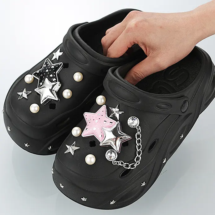 12pcs Shoe Charm Cave Shoes DIY Accessories Detachable Star Set Shoe Flower Fastener DIY Cute Shoe Accessories for Clog Sandals Croc Girl Adults Party Favor