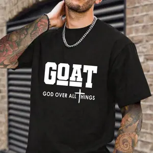 Goat God Over All Things Shirt Casual Style Crew Neck Short Sleeve T-Shirt Tops Trendy for Unisex, Perfect Gift ivan cornejo merch graphic tees men gifts baggy compression clothes jungkook black shirt sluggy tee