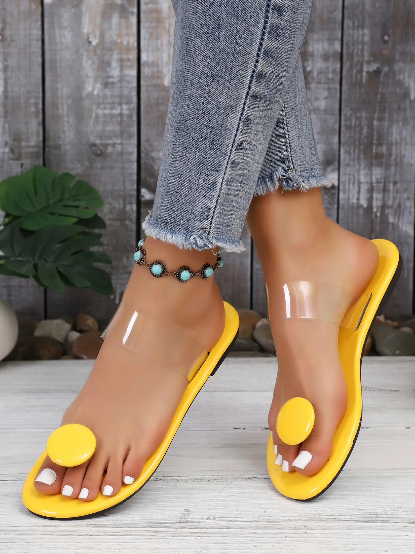 Women's Fashion Simple Style Versatile Personality Flip Flops, Lightweight Flip Flop, Comfortable Summer Beach Shoes, Footwear For Beach, Casual Daily Wear Rubber, Comfy Flat Sandals