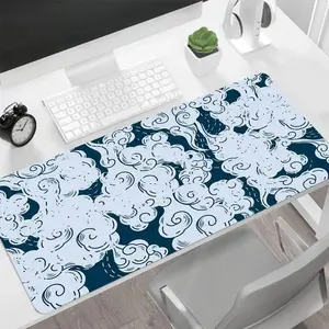 Large White Clouds Sky Pattern Mouse Pad, Rectangle Gaming Mouse Pad, Non-Slip Rubber Base Desk Mat for Office & School, Desk Accessories