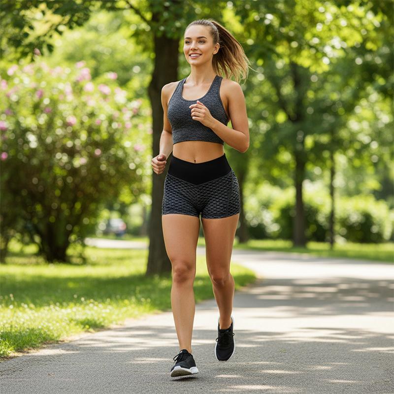 Women High Waist Workout Shorts, Textured Booty Lift Scrunch Butt Anti-Cellulite Gym Yoga Shorts