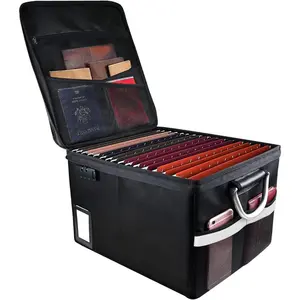 Fireproof Document File Organizer Box, Fireproof Safe Box With Lock, Portable Office Storage Cabinet For Hanging Letter/Legal Folder, 16.1 x 12.9 x 11in