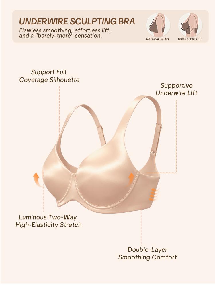 HSIA Noelie Unlined Plus Size Underwire Bra - Silky Satin Fabric, Full Coverage Minimizer, Non Padded, Seamless, Scoop Neck Plunge, Wide Strap U Back, Minimalist Elegant, Customized Fit, Supportive Everyday Underwear for Large Bust Women HSIA Noelie Unlined Plus Size Underwire Bra - Silky Satin Fabric, Full Coverage Minimizer, Non Padded, Seamless, Scoop Neck Plunge, Wide Strap U Back, Minimalist Elegant, Customized Fit, Supportive Everyday Underwear for Large Bust Women
