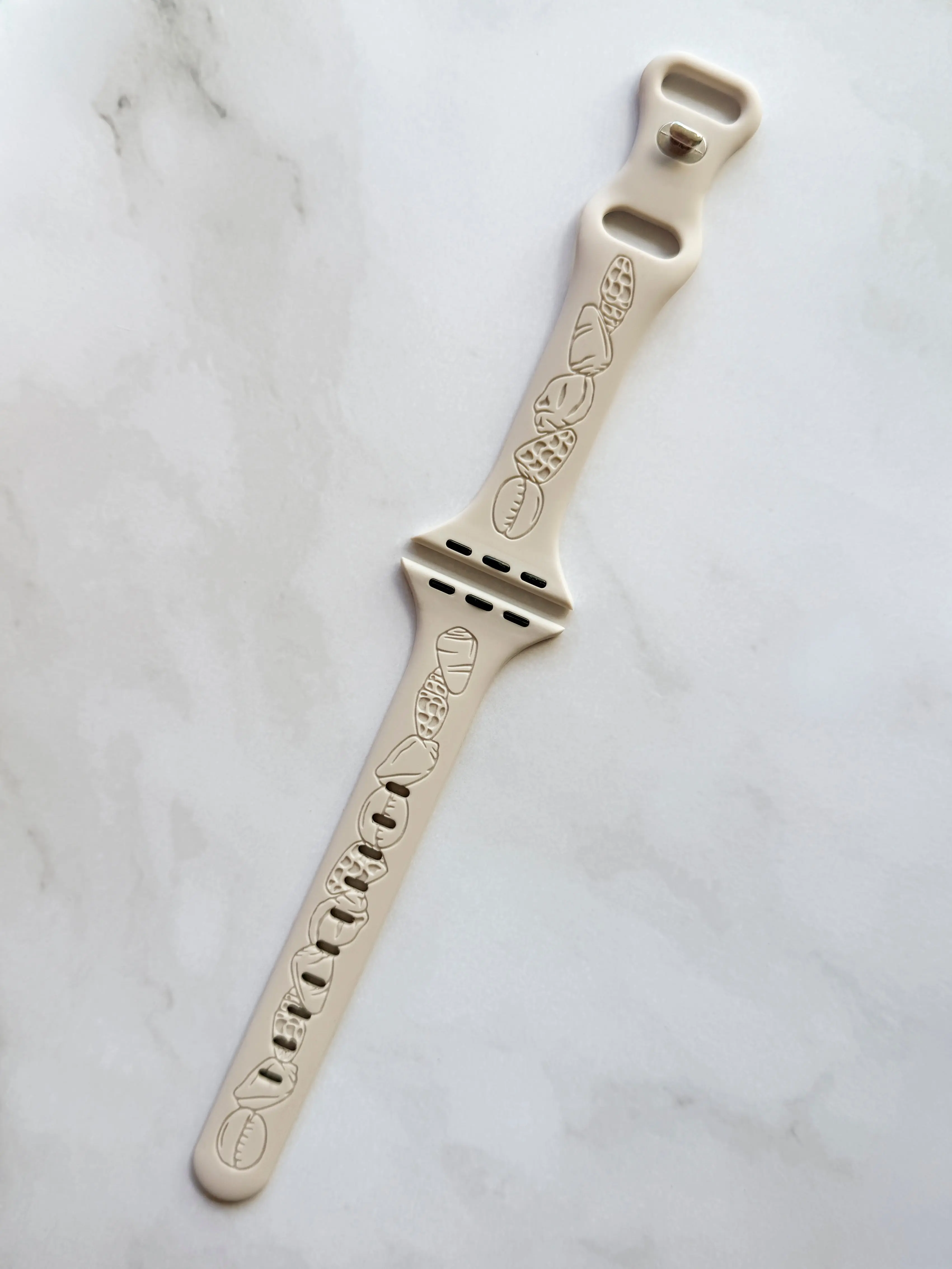 PRE-ORDER Shell Medley Slim Engraved Silicone Watchband Compatible with Apple Watch - SMALL WATCH - 38/40/41mm (42mm Series 10 & 11)