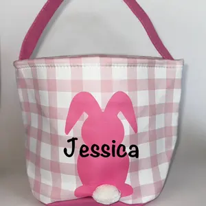 Easter basket/ Easter basket/ Easter 2024/ bunny/ personalize easter basket/ custom Easter basket/ Easter basket with name /pink/ light pink/ blue/ purple/ orange