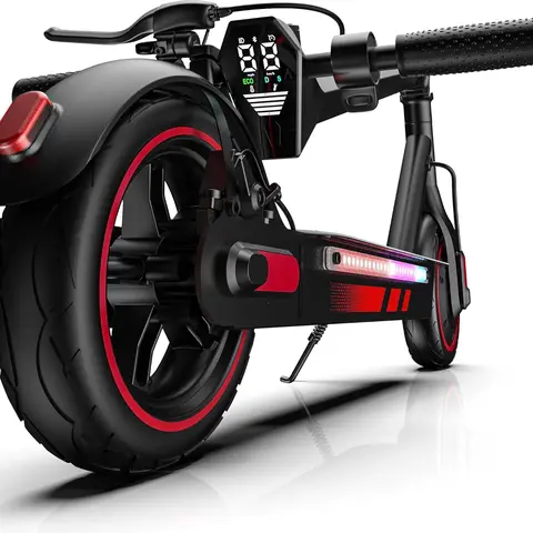 High-Speed Motorized Scooter V10 Pro - 10" Vacuum Big Tire, 500W Motor, 25 mph Top Speed, 36V 15AH Lithium Battery, 28 mi Range, Dual Braking System, LED Lights, App Control, Foldable App Controlled Scooter for Sports & Outdoor Fitness, Motorized Scooters
