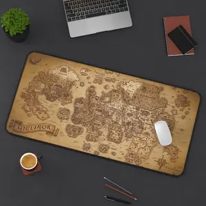 Runescape Gielinor Map Game Mouse Pad, Keyboard Mat, Runescape Map Gaming Desk Mat, MMORPG Playmat For Computer Accessories, Gift For Gamers