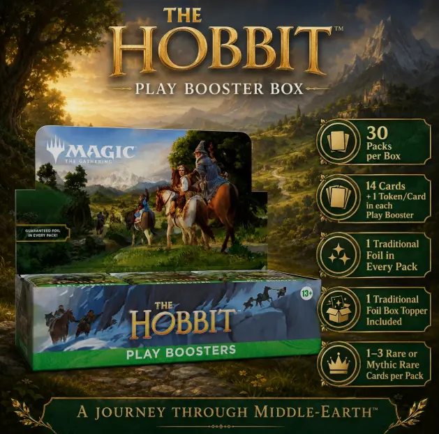 [New Presale] MTG The Hobbit Play Booster Box - 30 Packs, Middle-Earth Non-Sports Trading Card Collectible, Deck Building Compatible, Ships Aug 14