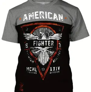 American Men's Fighter Short Sleeve T-Shirt Heavyweight Cotton