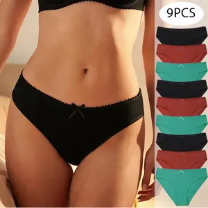 Women’s 9-Pack Comfortable, Breathable Pure Cotton Triangle Underwear
