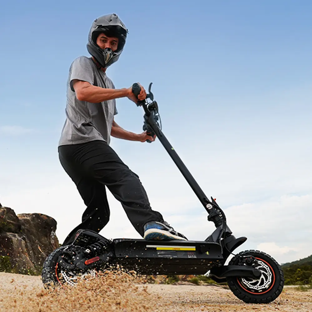 【summervibes】Off-Road Electric Scooter for Adults 2000W Dual Motor 38 MPH Top Speed 50 Miles Long Range 10" Off-Road Pneumatic Tires Turn Signals Dual Braking APP Control Foldable E-Scooter, 48V15Ah Handlebar