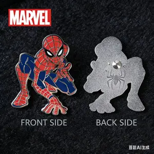 1PC Marvel Spider-Man Pin Officially Licensed Cool Action Superhero Anime Brooch Backpack Decoration Jacket Lapel Anti-Rust Exquisite Alloy Enamel Gift