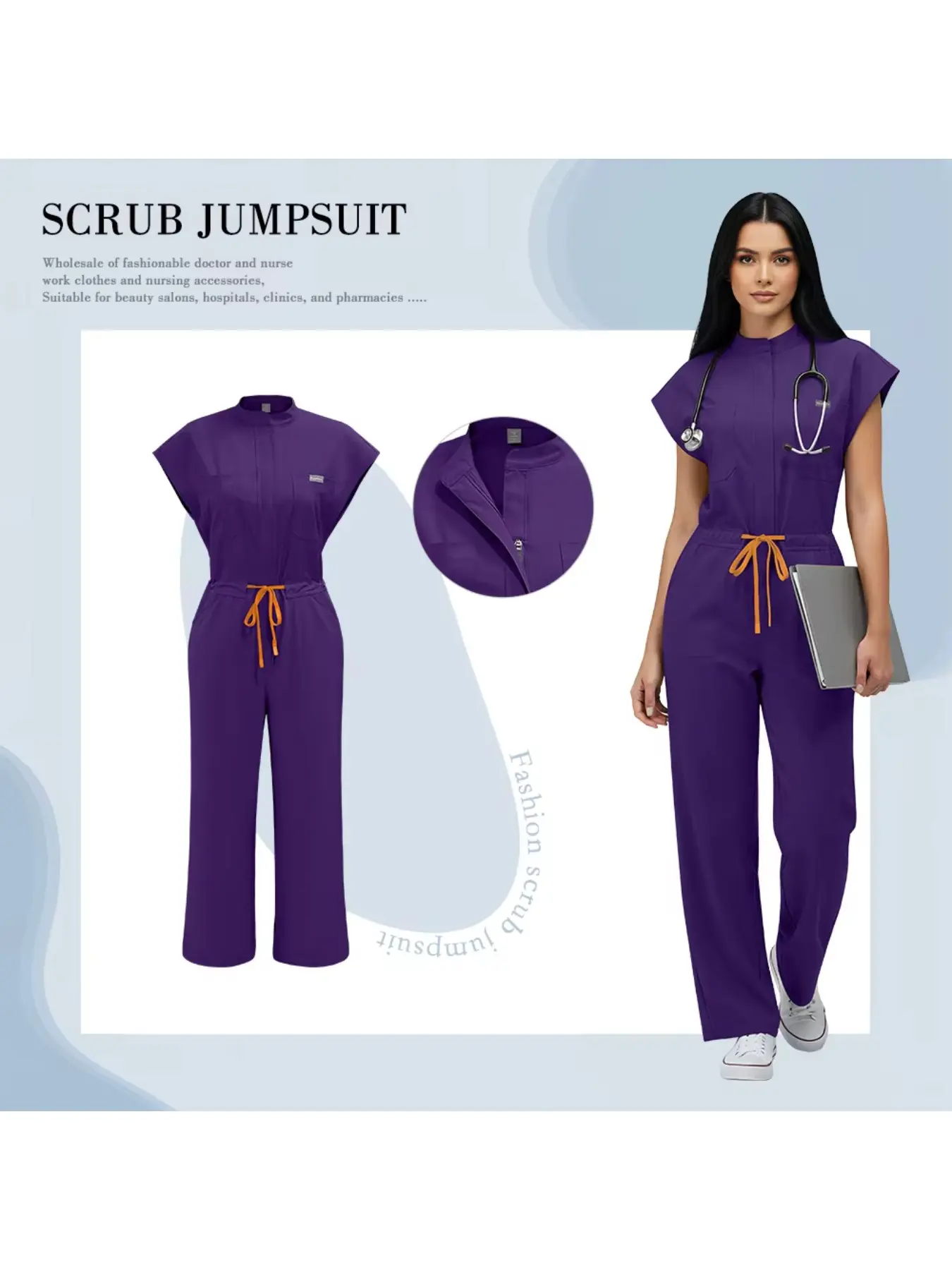 Breathable High-quality Scrub Uniforms Woman Nurse Doctor Work Wear Jumpsuit Lab Clinic Hospital Specific Scrub