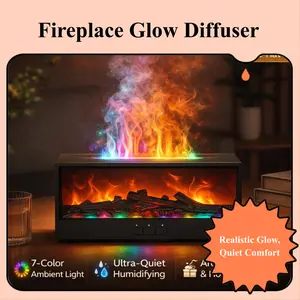 Cozy Flame Diffuser Humidifier - Realistic Fireplace Glow, Ultra-Quiet Mist, Relaxing Night Light, Home Decor Gift for USB & Mobile Light Accessories