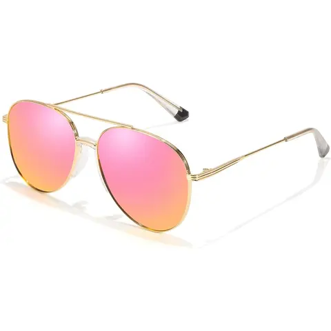 【Back to School】Unisex Polarized Sunglasses - Double Metal Bridge Aviator Shades, Polarised Lens, UV400 Blocks Harsh Sun, Sun-Protective, Stable, Enhanced Vision & Comfort, 2025 Fashion Trend Accessory