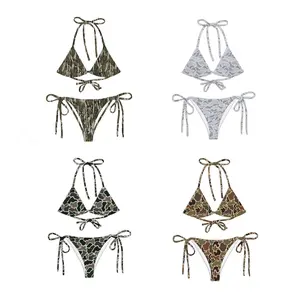 [Today Deal] Camo Bikini Set for Women, Camo Swimsuit Set, Sexy Triangle Tie Bikini, Summer Beach Vacation Outfit for Her