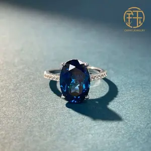 CATHY JEWELRY 6 Carats vintage royal blue ring
