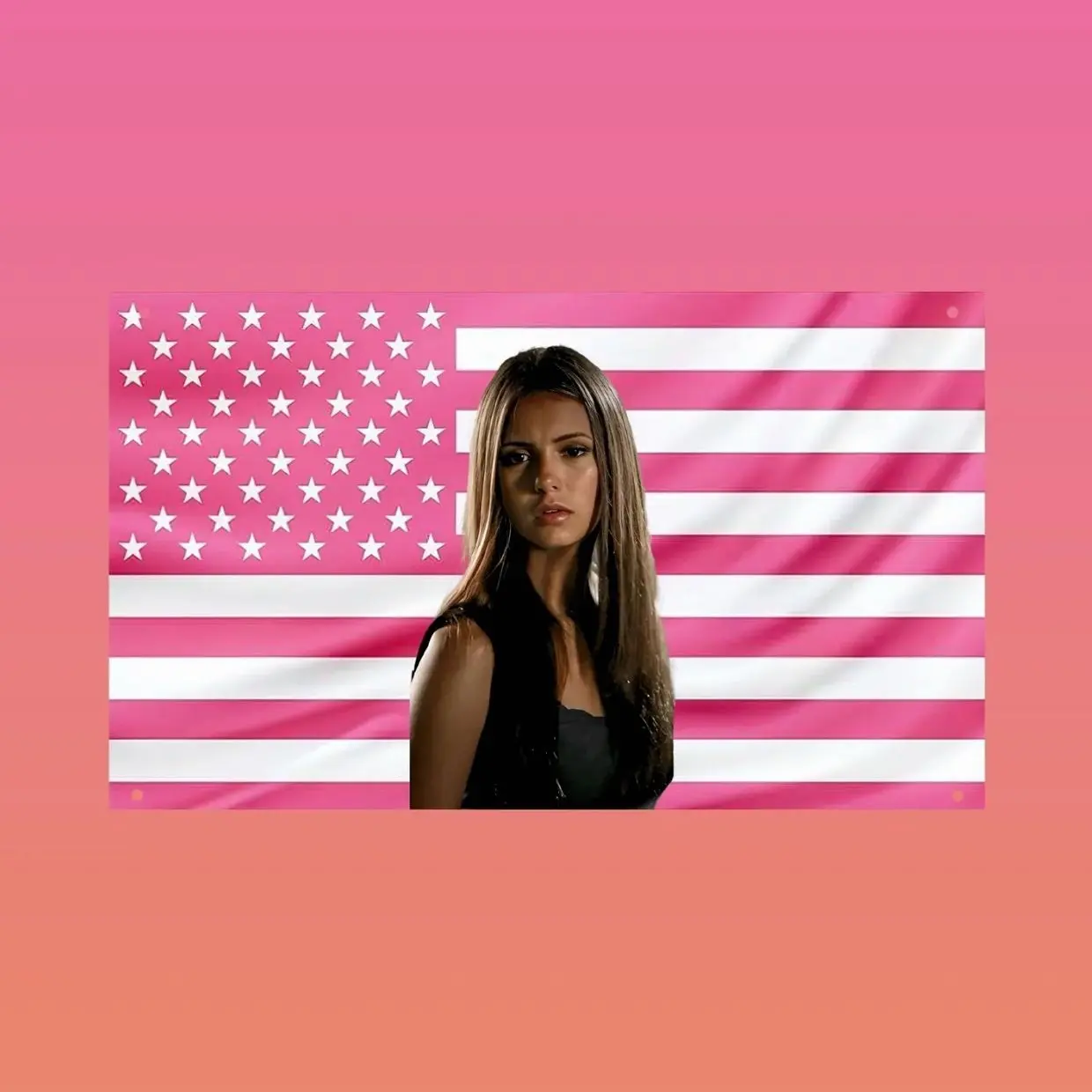 Elena Gilbert Flag — The Vampire Diaries Hot Girl Vampire Wall Art | Pink Aesthetic Banner
