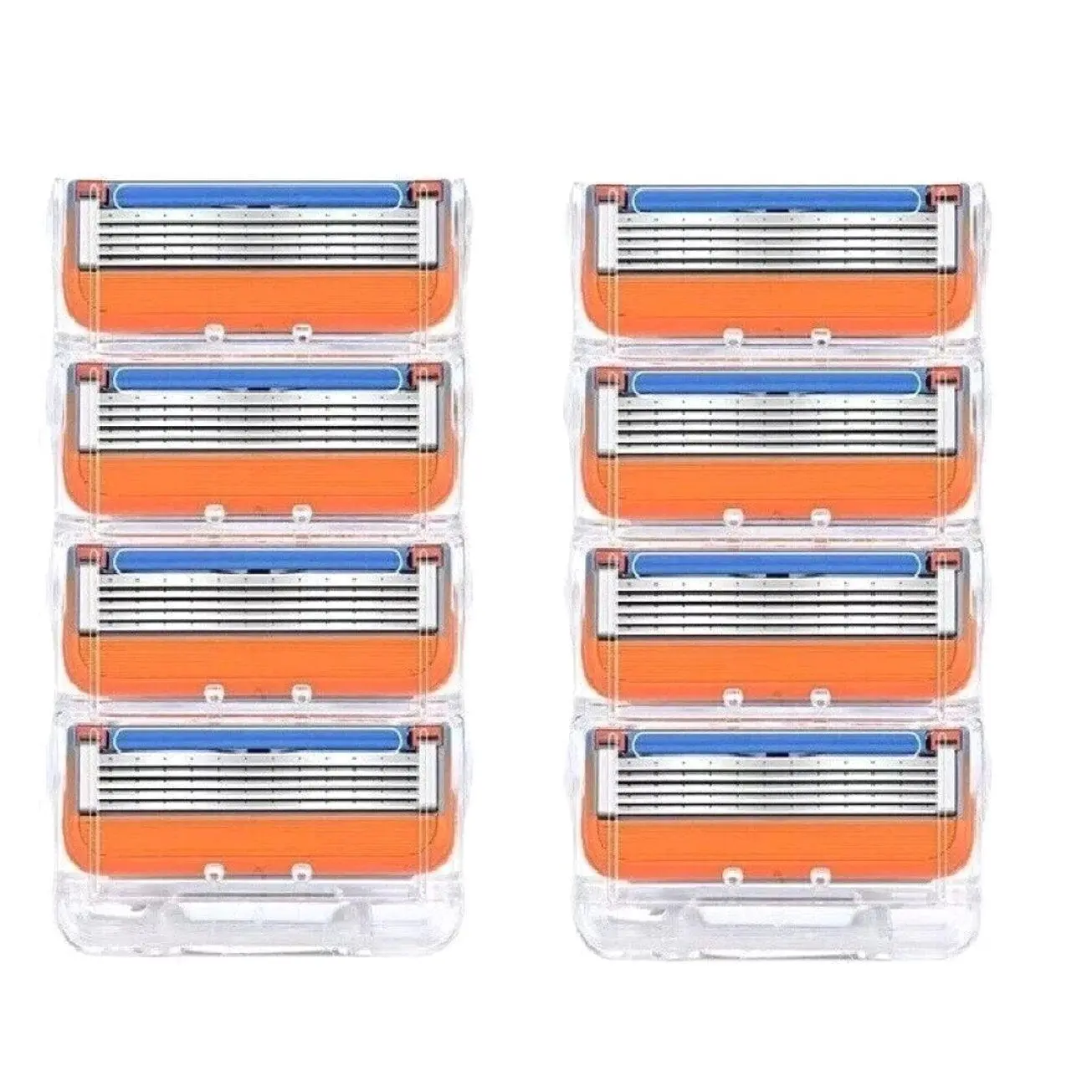 Manual Shaving Blade Refills Stainless Steel 5 Layer Precision Blades Pack of 8 for Daily Grooming