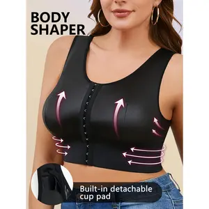 [Inner/Outer Wear] High-Stretch Front Button Camisole Top with Built-In Bra Pads - High-Neck Sleeveless Blouse for Yoga, Gym & Casual Attire, Multi-Way Layering Piece (Solid Color) - Hand Washable Non-Sheer Vest