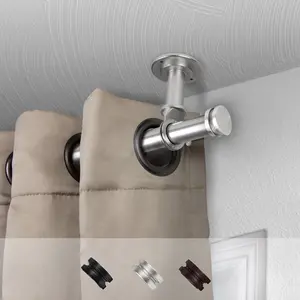 212 MAIN Adjustable Central Design Ceiling Curtain Rod with Curtain Rod Bracket, 1 in. Dia., Satin Nickel, 120-170 in. Length, Adjustable Curtain Rods