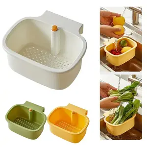 One‑Button Sink Corner Rack – Self-Draining Self-Cleaning Food Waste Strainer for Kitchen Sin