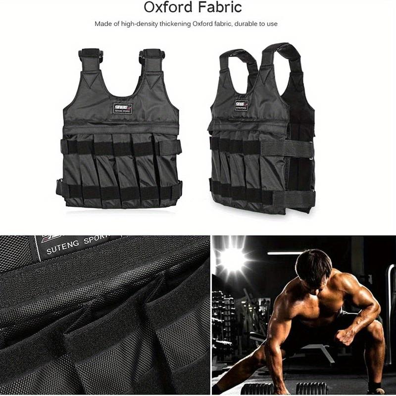Weighted Vest, Max Loading 110lbs, Adjustable Weight Vest, Fitness Exercise Vest Strength Training Vests Boxing Jacket Workout Equipment for Men Women Sport Running Jogging Workout (with 12 Empty Sandbags, Without Steel Plate Or Sand)