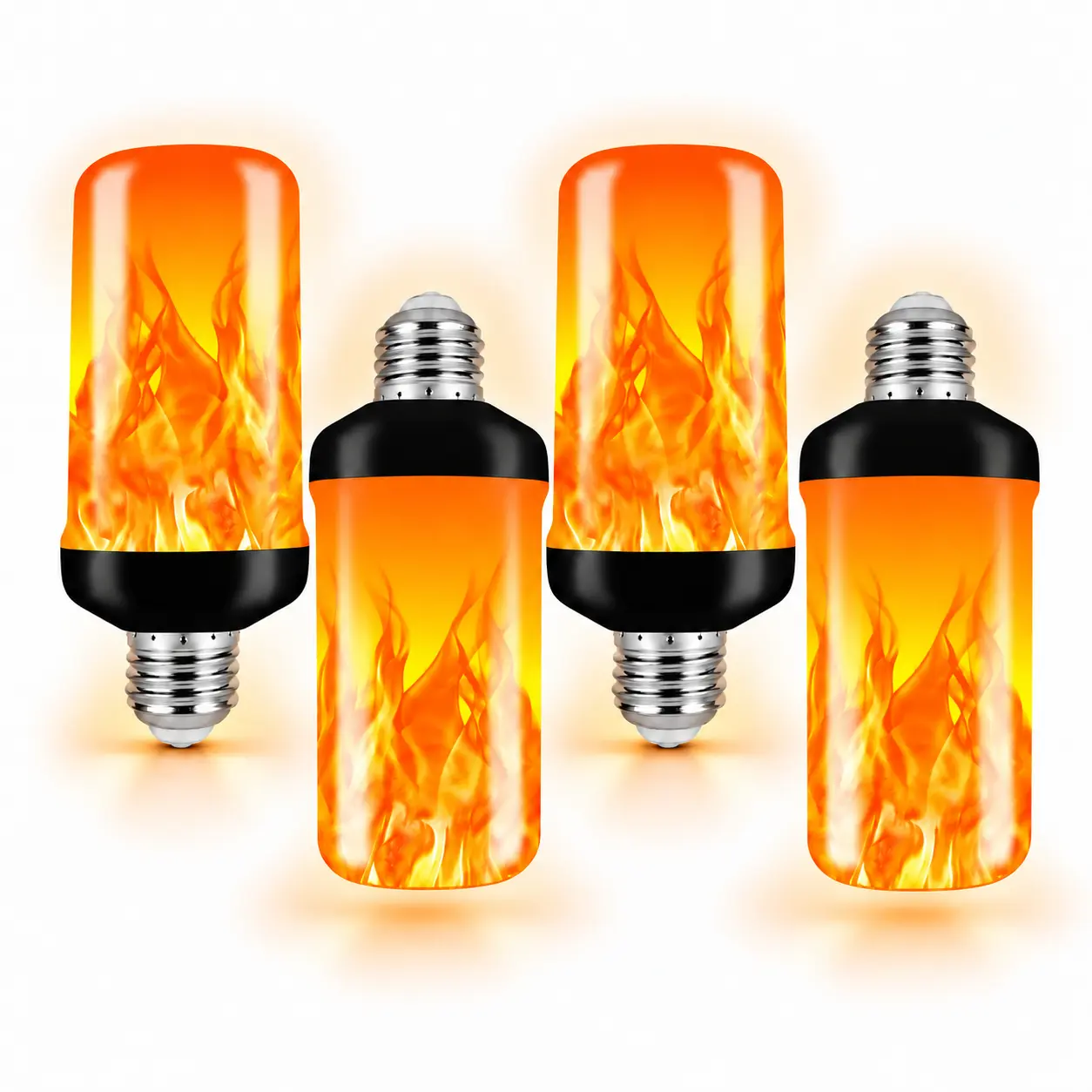 Halloween LED Flame Effect Light Bulb, 5W Flickering Fire Effect with 4 Flickering Modes,with Gravity Sensor, E26/E27 Base for Covered Porch and Party Decor,Base for Halloween and Holiday Nights