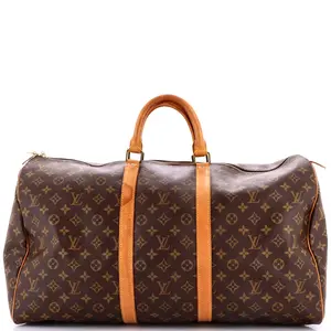 Pre-owned Louis Vuitton Canvas Coated Travel Bags Keepall Bag Monogram Canvas 55 by Rebag