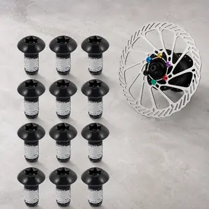 T25 Torx M5x10mm Disc Brake Bolts Kit, Anti-Loose Brake Pad Mounting Hardware for Road & Mountain Bike Upgrade, Wear-Resistant Brake Disc Repair Tools, Standardized Bike Parts Set