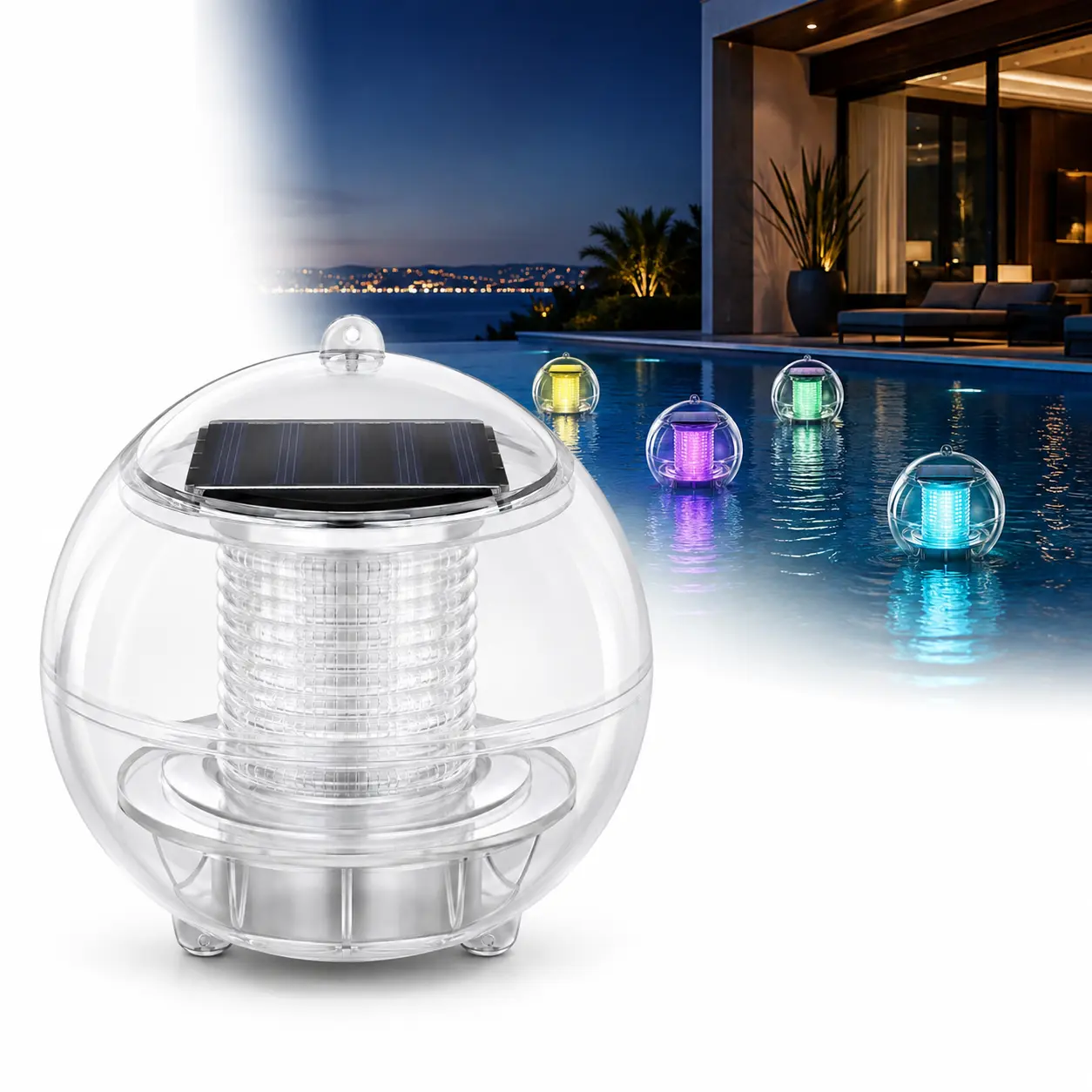 LED Solar Floating Balls - ABS+PC Decorative Floating Lights, Auto-On Colorful Water-Changing Lights for Outdoor Pools, Circular Courtyards
