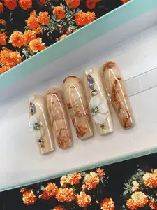 Luxury Press On Nails with Preciosa Crystals and Handcrafted Builder Gel for Perfect Finish - Beauty & Personal Care - Hand, Foot & Nail Care - Nail Art Accessories