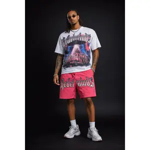 REBEL MINDS RM TOWN R. STONE NYLON SHORT SET (OVERSIZE TSHIRT)