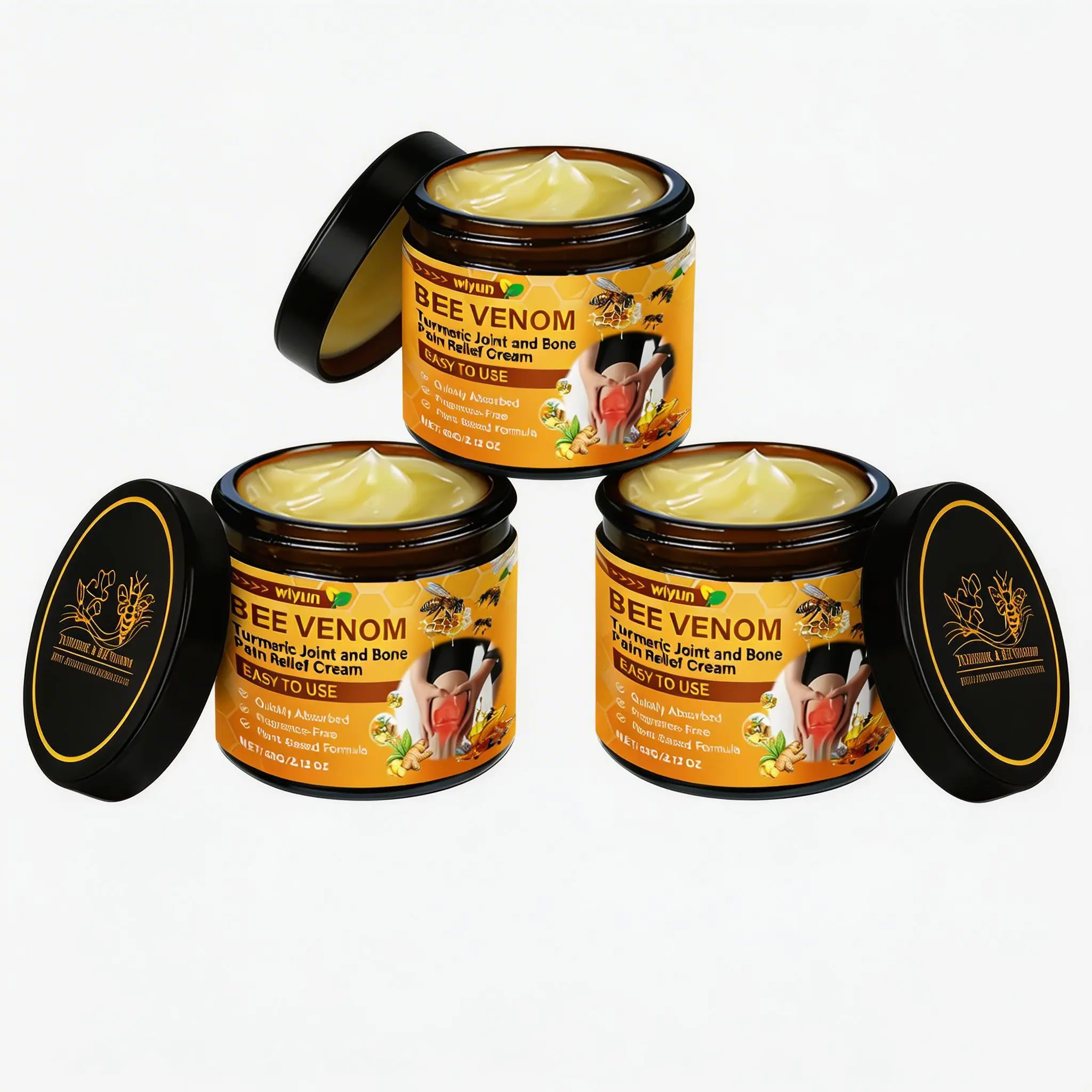 Joint Relief Cream 60g, Joint Care Cream, Natural Formula Bee Venom Joint Gel, Relieves Joint Pain in The Neck, Waist, Back, Hands, Feet, and Legs. Remedies Therapeutic