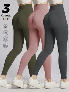 Women's High Waisted Sporty Tight Yoga Pants, Elastic Fabric, Breathable Comfort, Suitable for Gym and Daily Use, 18 Colors Available, Skinny Sports Leggings