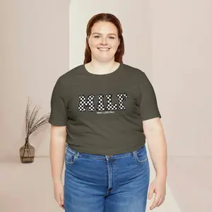 MILF/Man I Love Fall Black Checker Graphic Tee