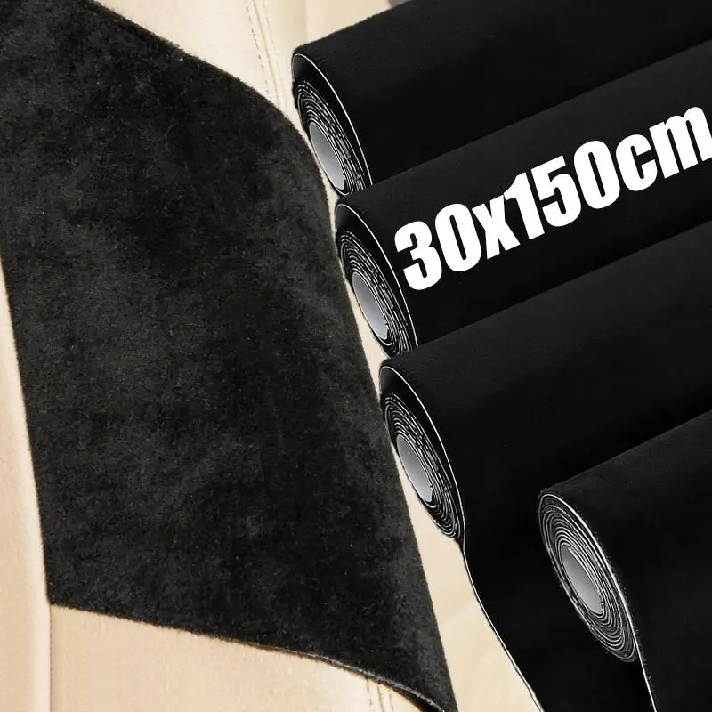 2026 New Black Self-Adhesive Suede Fabric Adhesive Backed Headliner Car Upholstery Repair Material for DIY Dashboard Door Car Interior For your Cars