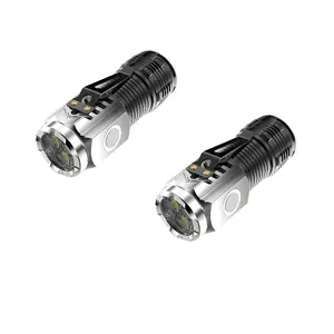 2 Pack Small Flashlights High Lumen, 3 Modes Adjustable Beam, USB Rechargeable Camping Light, Mini Torch for Outdoor Use