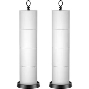 Paper Holder Stand with Reserve Function, Free Standing Paper Holder for, 4 Rolls Paper 22.5" (2 Pack, Black)
