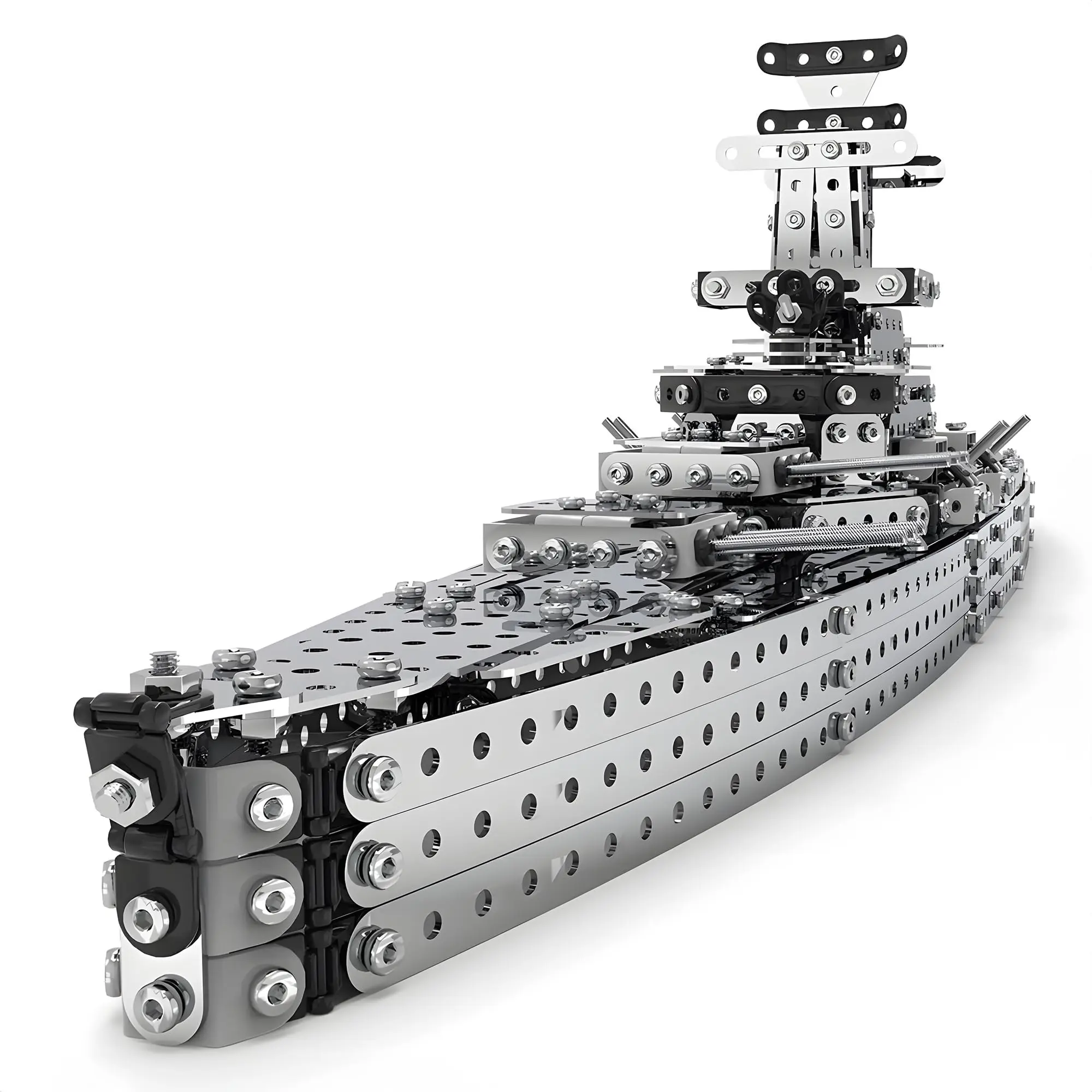 1188 Piece Battleship Metal Building Kit, High Difficulty 3D Puzzle Toy, Hand-Tighten Screw Model, DIY Model Building Kits, Collectible Desk Decor Gift, Model Boat Kit