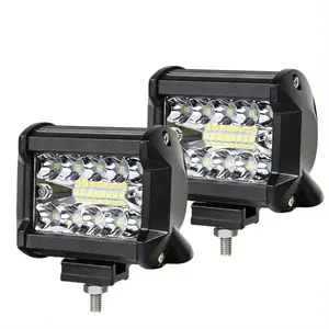 2Pcs Led Pod Lights 4 Inch Cube Off Road Lights Triple Row Spot Flood Combo Driving Work Fog Light for Truck ATV UTV SUV Boat