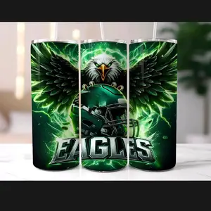 Eagles 20 oz Tumbler with Green Energy Design and Eagle Graphic Sports Drinkware