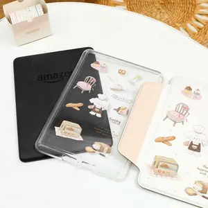Transparent Acrylic Magnetic Detachable Clear Back Case for Kindle, Cute Cartoon Dog Pattern, Fits Kindle 11th & Paperwhite Models, Kindle Cover