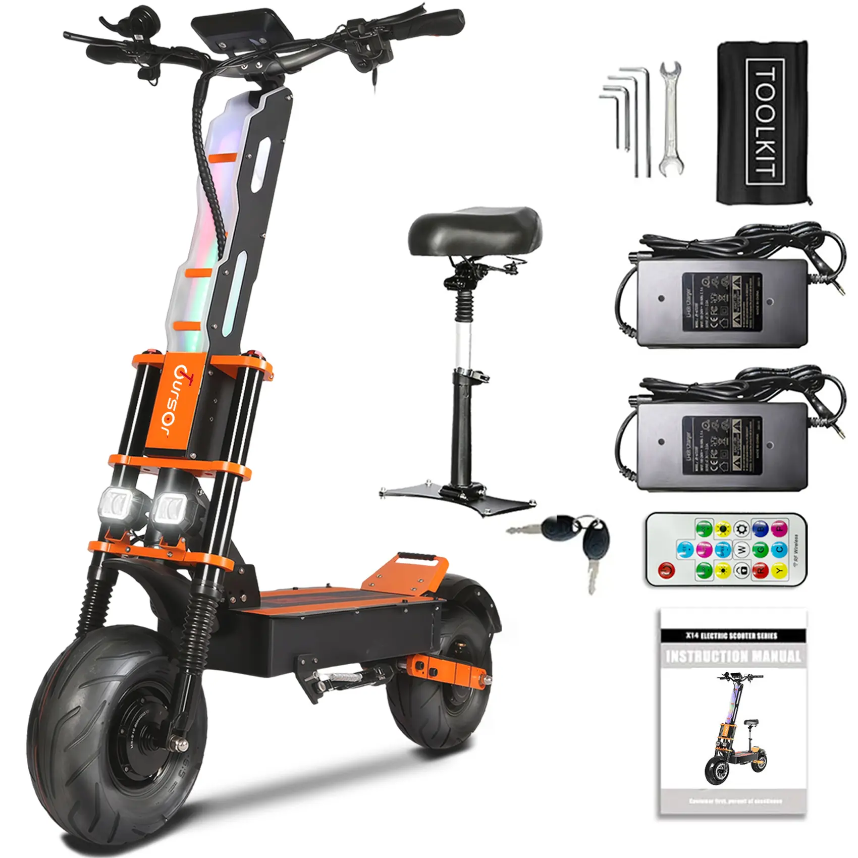 Toursor X8P Electric Scooter for Adults, Top Speed 52MPH 60V 40Ah 10000W Power Dual Motor 65 Miles Range, 13" Road Tires for Commuting