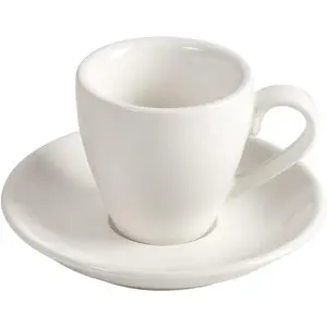 Porcelain Espresso Cup with Saucer, 80ml/2.7Oz Espresso Shot Cup, White