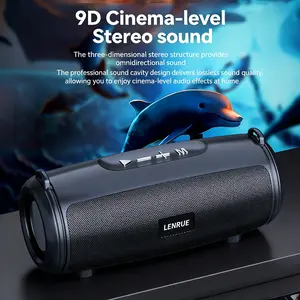 Portable Bluetooth Speaker, Waterproof Wireless Speaker with Deep Bass, TWS Pairing, TF Card, USB, AUX, AI Voice Assistant, Loud Volume for Home, Outdoor, Party, Payment Alert, Gaming