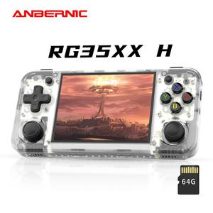 anbernic rg35xx h compact handheld gaming console, 1 set portable mini 3.5 inch ips screen retro games consoles with screen protector & type-c cable, linux system compatibility, hdmi and tv output, portable